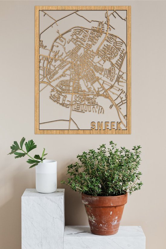 Houten stadsplattegrond
